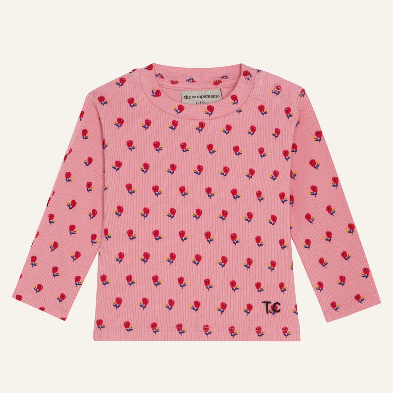 The Campamento Flowers Pink Baby Tshirt【18-24M】Pink