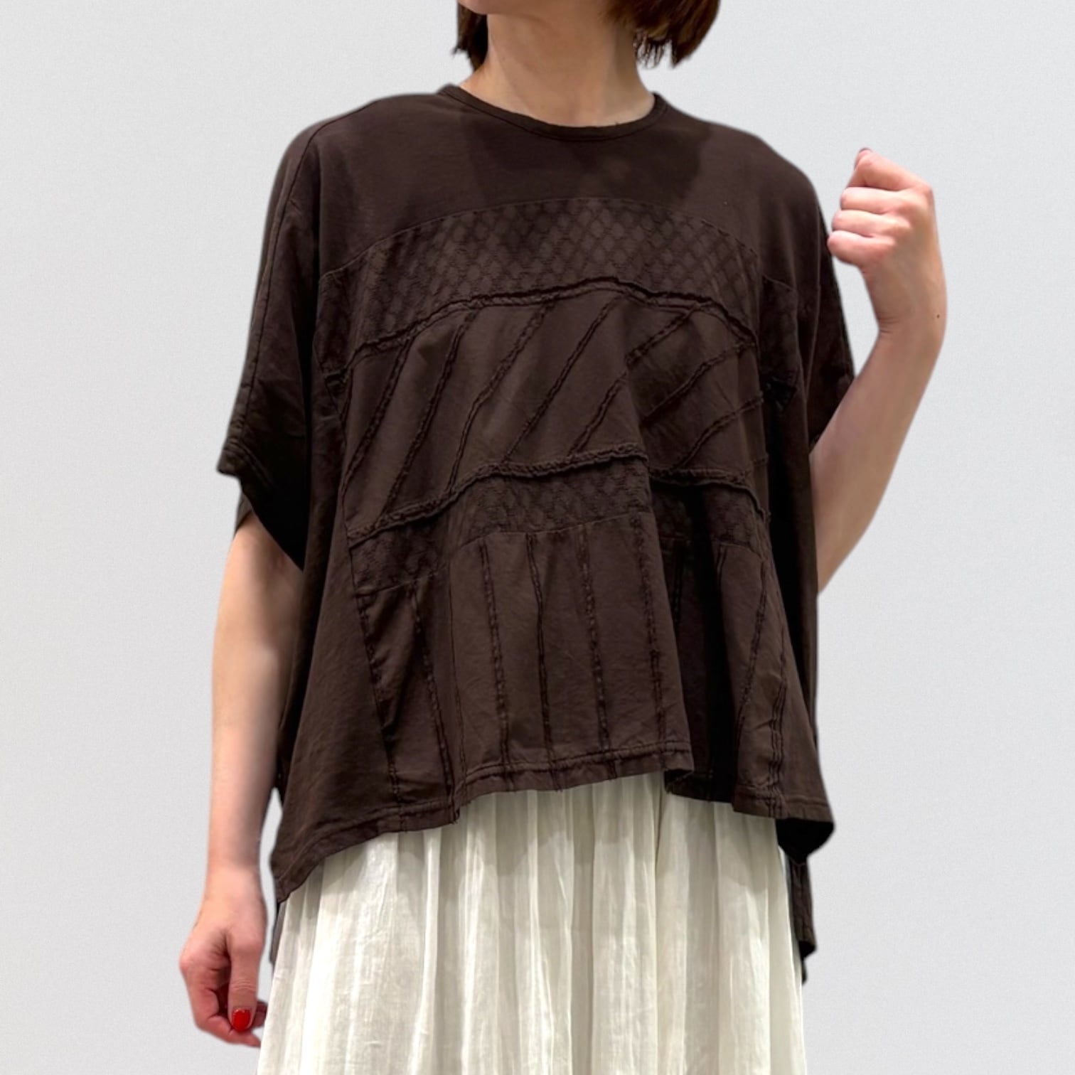 pas de calais slub & MVS jersey & material mix T-Shirt | CoCo Cuore