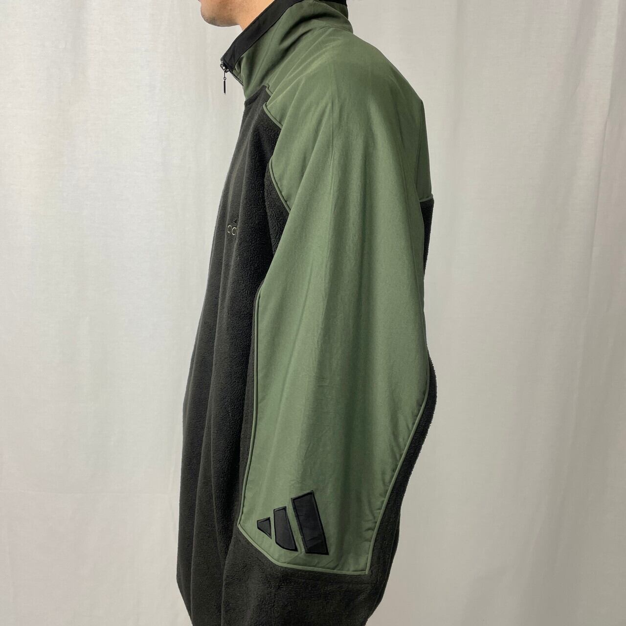 90年代 adidas アディダス フリースプルオーバー ハーフジップ メンズ 
