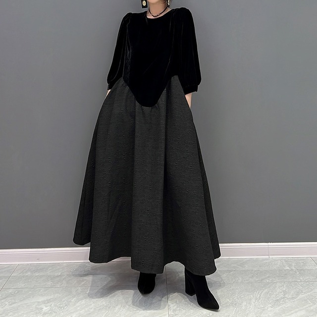 Velvet design dress