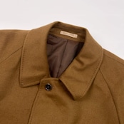 カシミヤ100% Limousine リムジン 比翼 ステンカラーコート M/ベージュ ブラウン メンズ