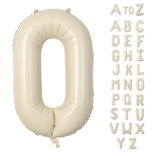 【新着特価】Lausatek アルファベット レター バルーン O 英語 文字 40インチ アルミ風船 大きい 組み合わせ 誕生日 バースデー 飾り付け イベント 記念日 パーティー 約90cm くすみホワイト