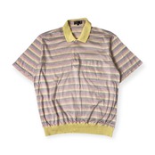 DAKS ダックス ボーダー 天竺 半袖 ポロシャツ LL/マルチ メンズ