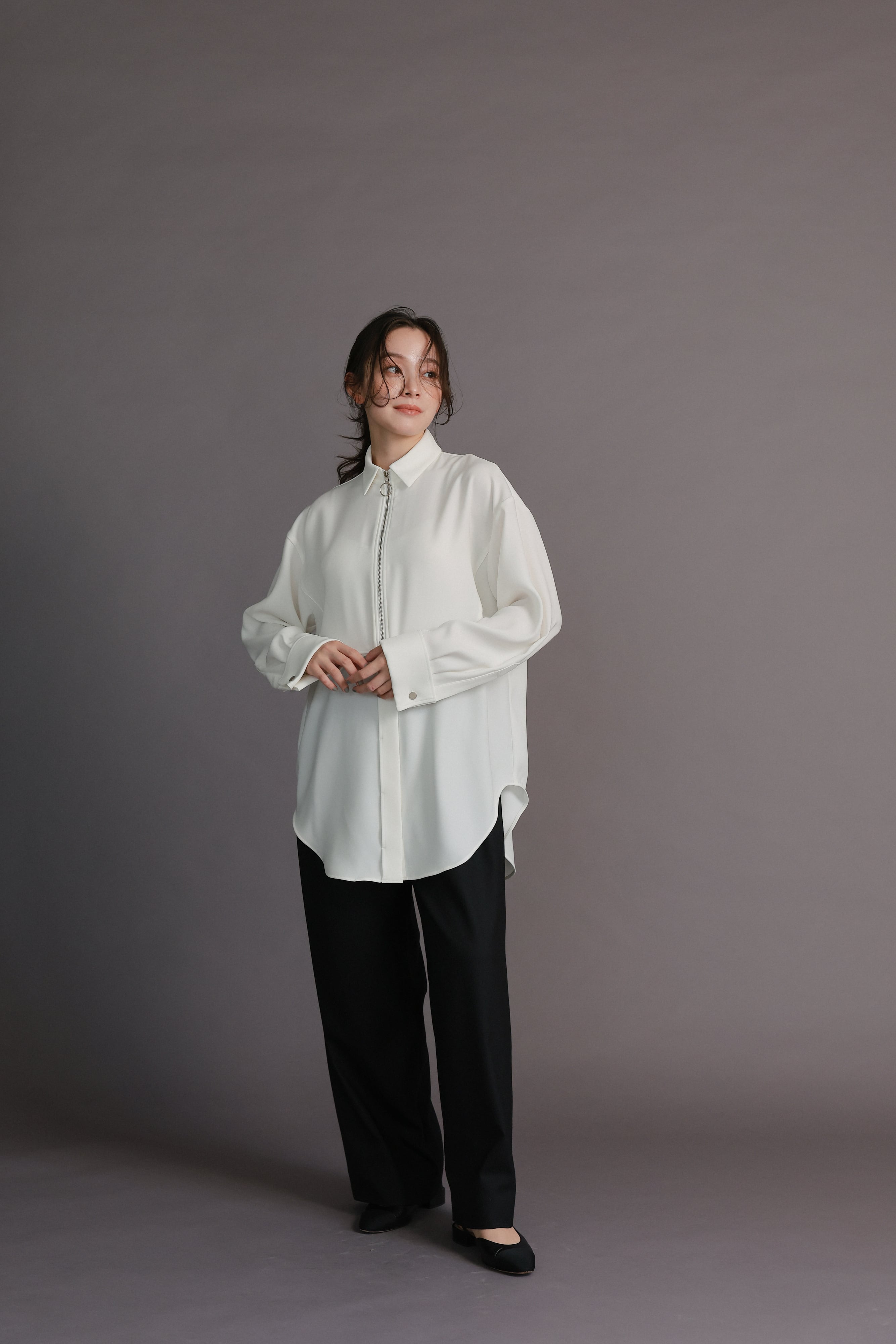 HARF-ZIP OVERSHIRT | TWILL