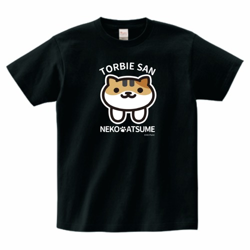 【受注生産品】ねこあつめ　とーびーさん　推しねこTシャツ　前プリント（ブラック）