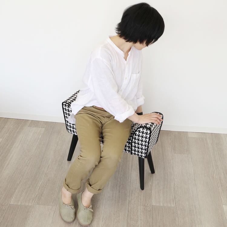 スツール モダンテイスト ベンチ S 椅子 コンパクト 千鳥格子柄 スツール モダンテイスト ベンチ S 椅子 コンパクト 千鳥格子柄 【公式
