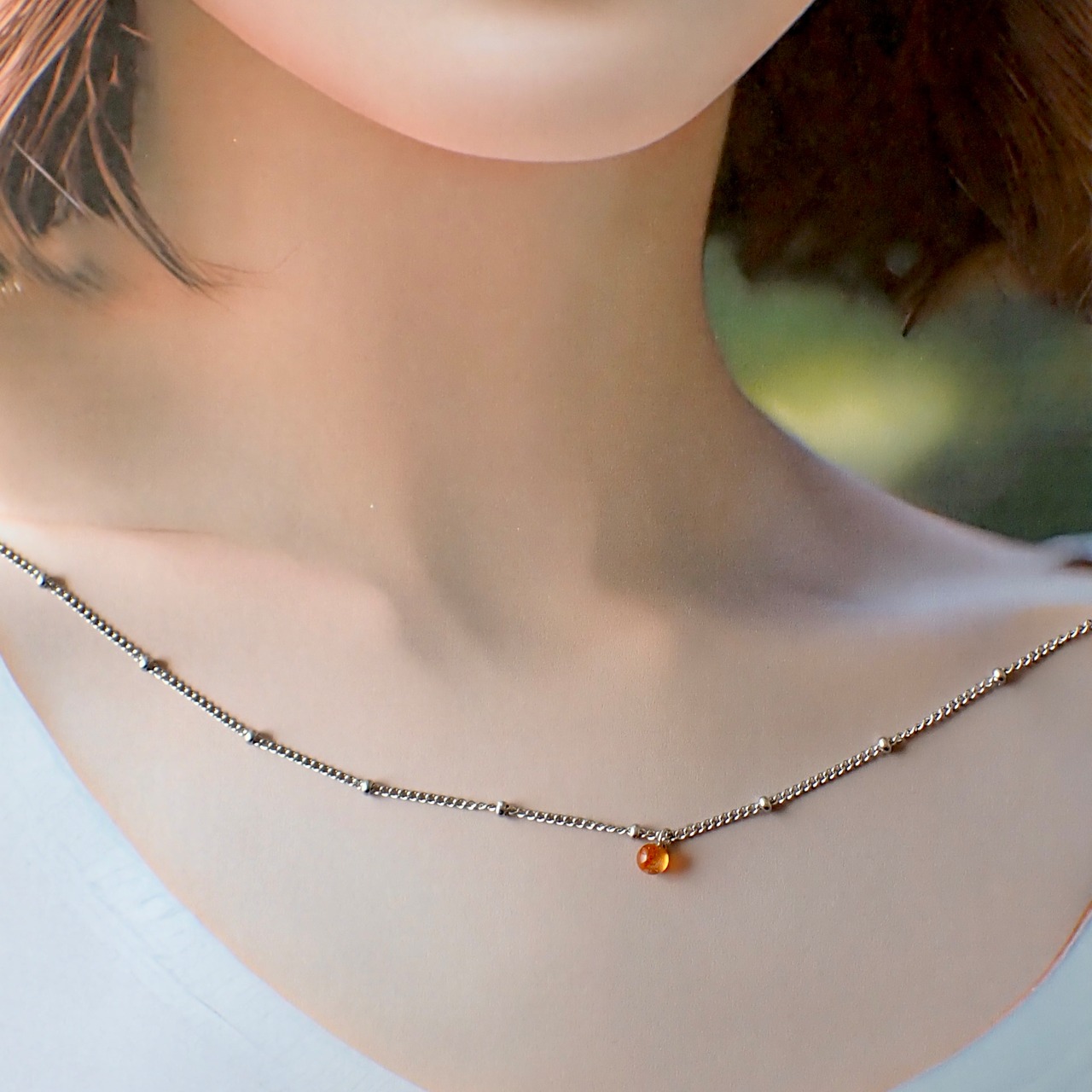 琉球ガラスのひと粒ネックレス 42cm