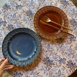 シャロン プレート  21.5㎝　2Color　ブルー　ブラウン　プレート　中皿　Plate