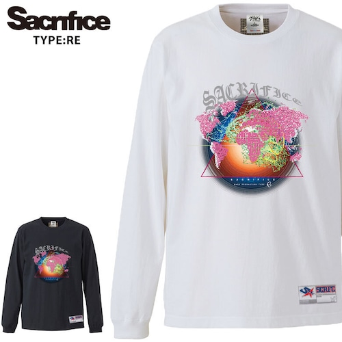 【sac-lt040】 Sacrifice サクリファイス 大きいサイズ メンズ ユニセックス TYPE RE ロングTシャツ SHAKA シャカ ボディ 長袖 Tシャツ M L XL XXL 2L