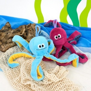 stretch octopus toy 2color /  ノーズワーク ペット 犬 おもちゃ 知育玩具 おやつ隠し 可愛い わんちゃん ストレス解消 音が鳴る toy カシャカシャ toy10