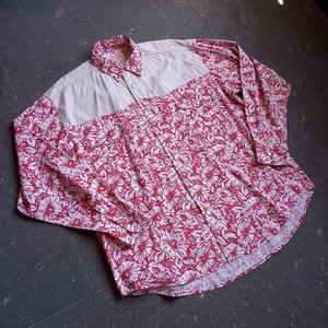 ボタニカル柄 ウエスタンシャツ used [107113]