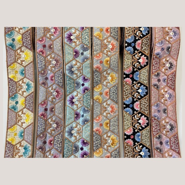 (お取り寄せ)インド刺繍リボンS