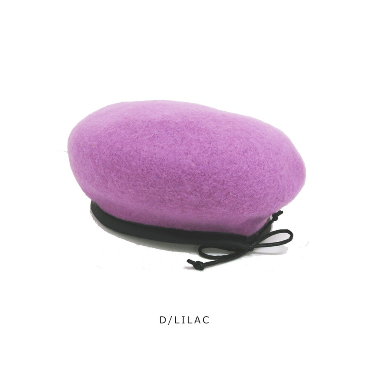 フェルト　合皮パイピング ベレー帽