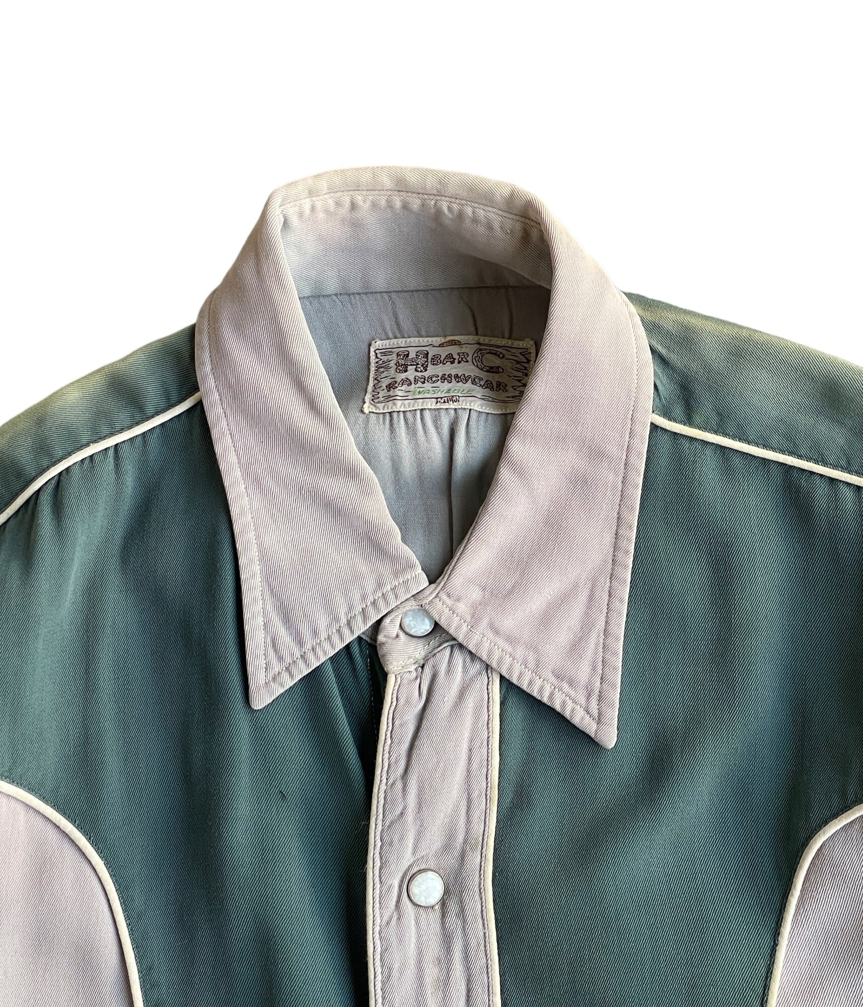 50s H bar C vintage gabadine western シャツ 【公式通販】