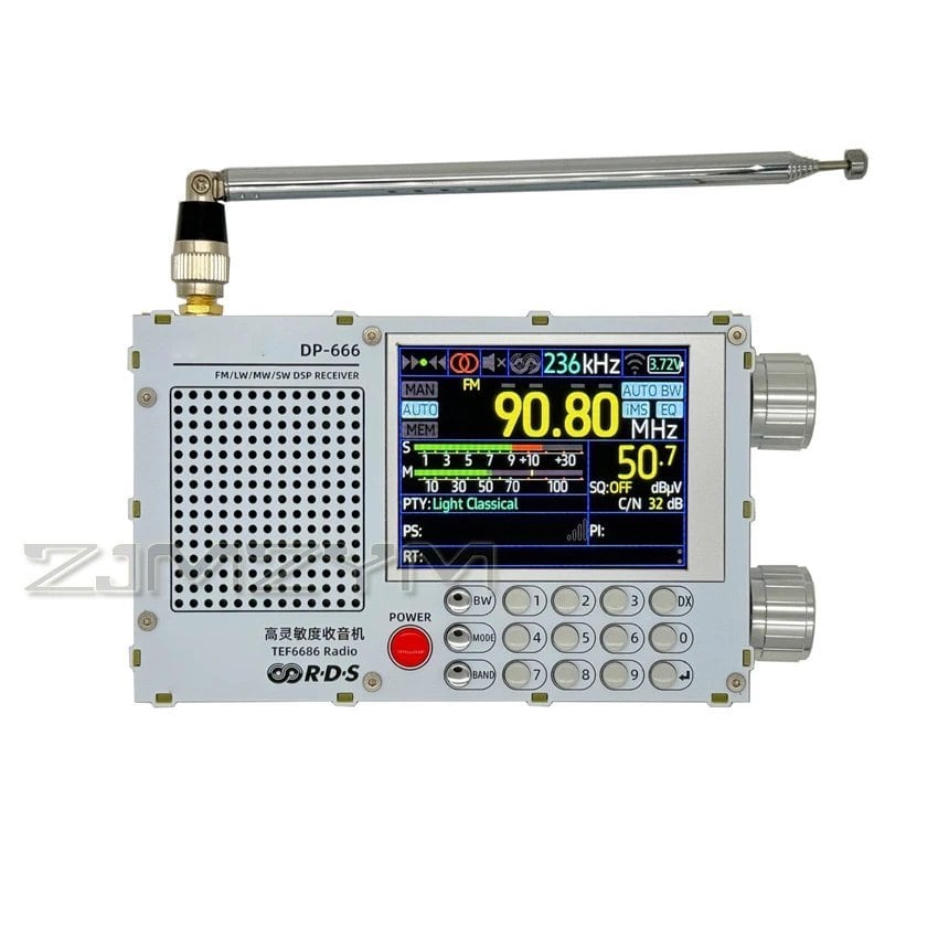 TEF6686 高感度DSPラジオ FM AM 短波 フルバンド 2.8型大画面