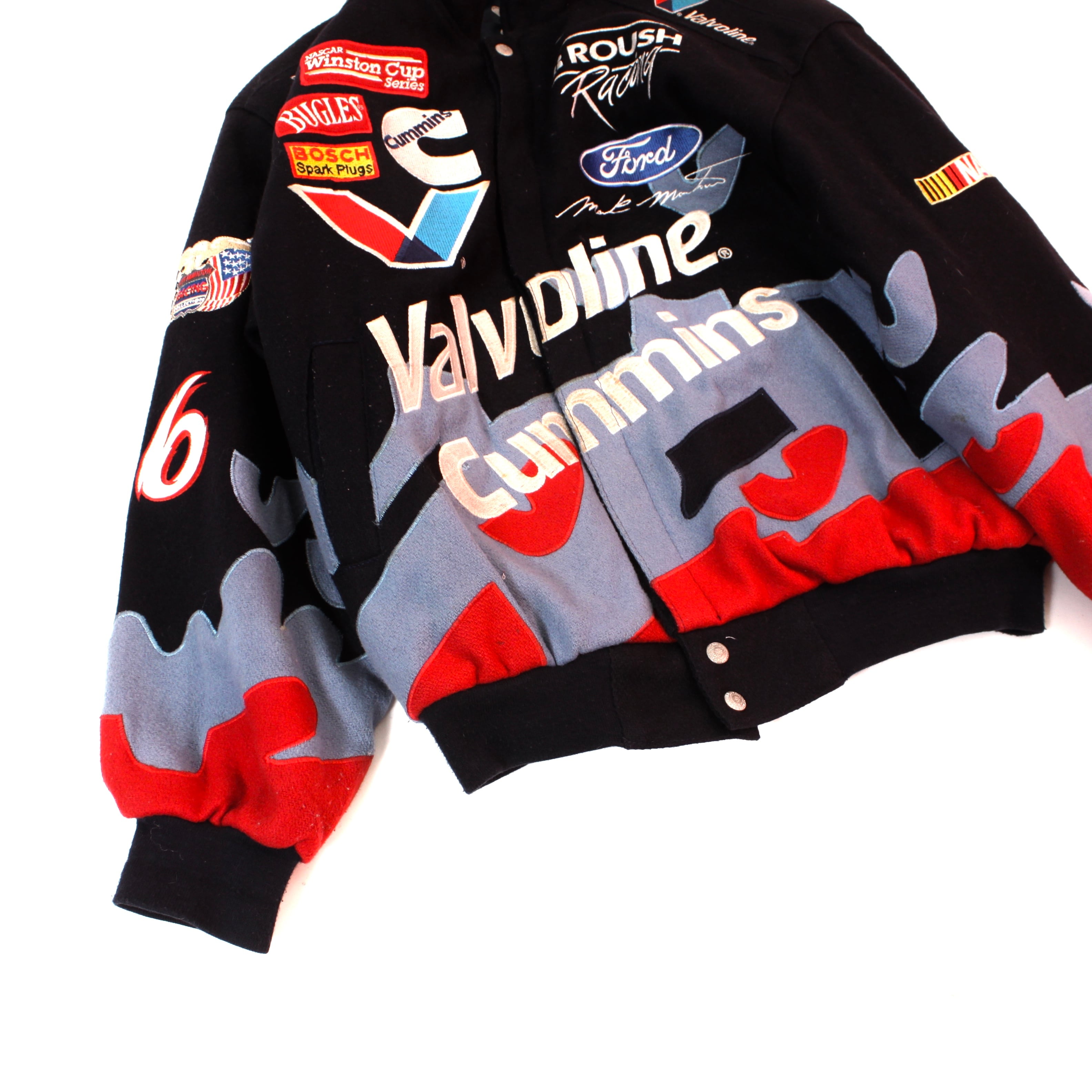 0687. 1990's Jeff Hamilton Mark Martin racing jacket ネイビー