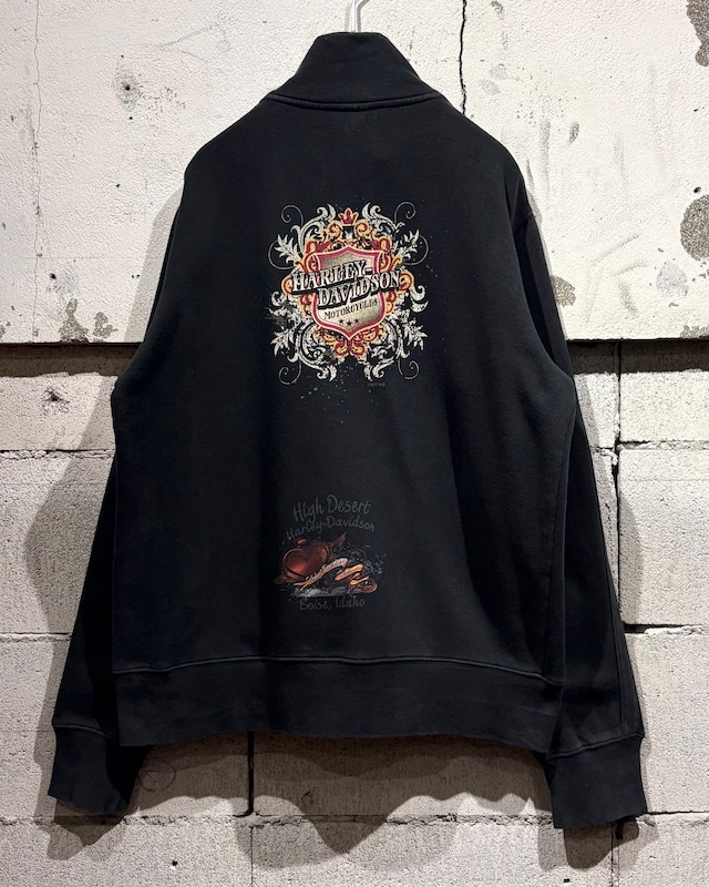 【Caka otto】00's “Harley-Davidson”Print Design Zip Up Sweat Jacket