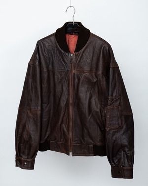 good fade design leather blouson