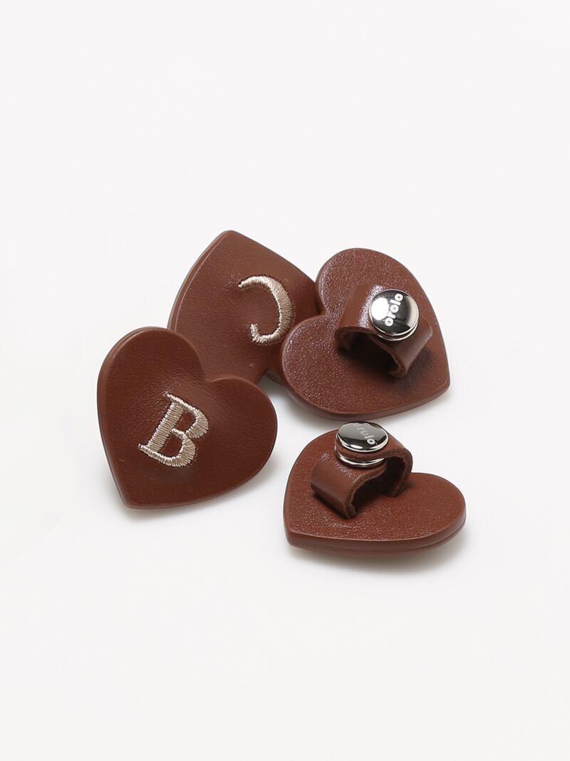 予約【orolo】initial heart charm (Brown)
