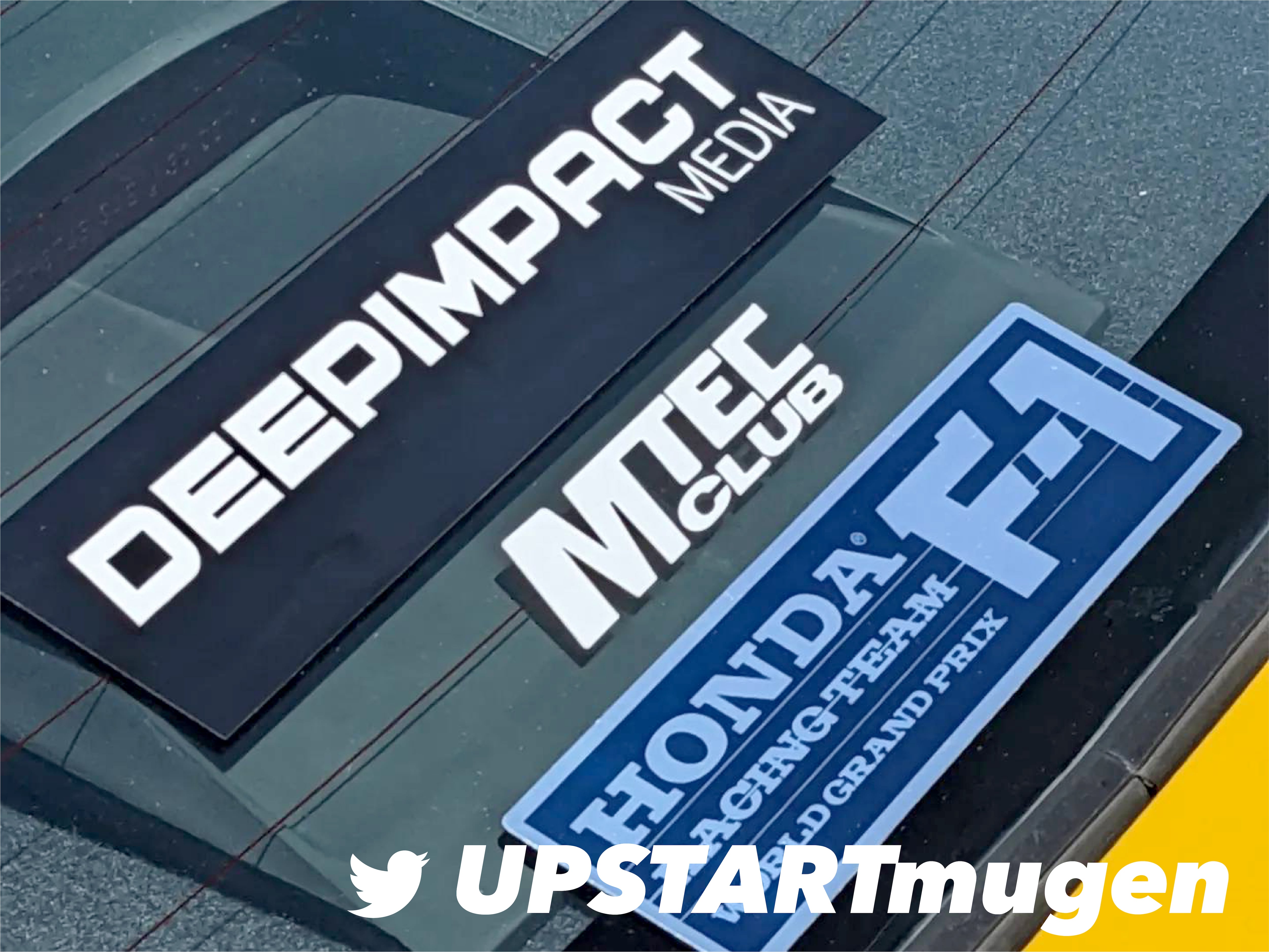 【極美品】ディープインパクトテルスタイルRT0(非売品ステッカー付) DEEPIMPACT MEDIA オリジナルステッカー BLK×WHT 20cm×5cm