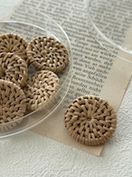 25mm 輸入デザインボタン ラタン 籐 自然素材 アクセサリーパーツ デコレーション材