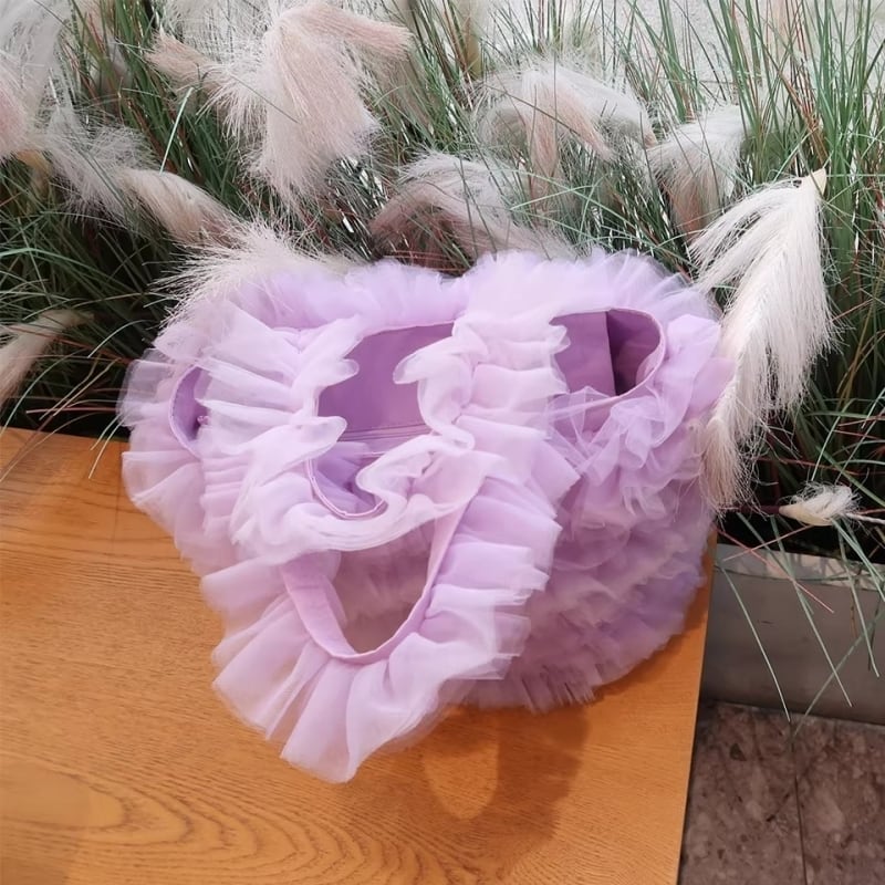 全4色/Volume tulle ruffle tote bag M785 | Mbeaute