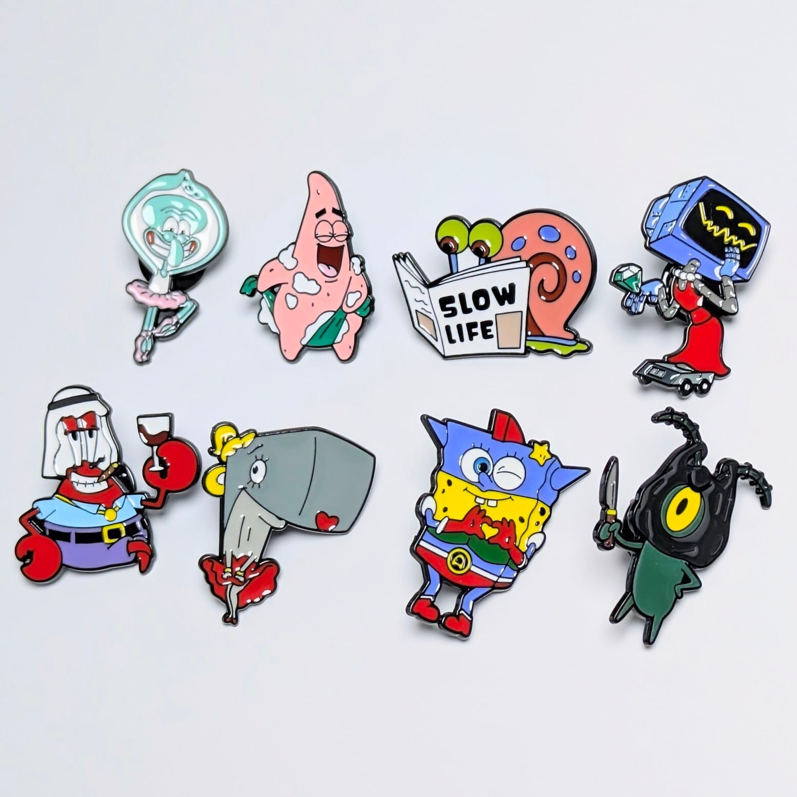 送料無料！ ★ピンズ PINS★ピンバッジ 【 SpongeBob SquarePants（スポンジボブ）】ピンズ8Pセット / ピンバッジ / PINS〚アメリカン雑貨 アメトイ〛
