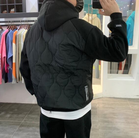 キルティング 切り替え フードパーカー