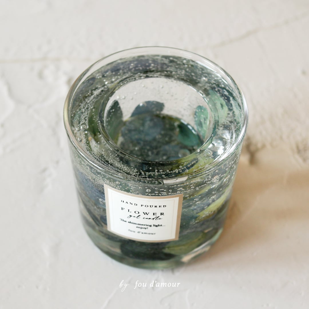 紫陽花のフラワージェルキャンドルホルダー｜ドライ-ディープパー