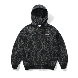 BUTTERGOODS THORN CAMO WAFFLE ZIP THRU HOOD BLACK サイズL