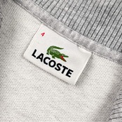 LACOSTE ラコステ ハイネック フルジップ ジャンパー 4/ライトグレー メンズ