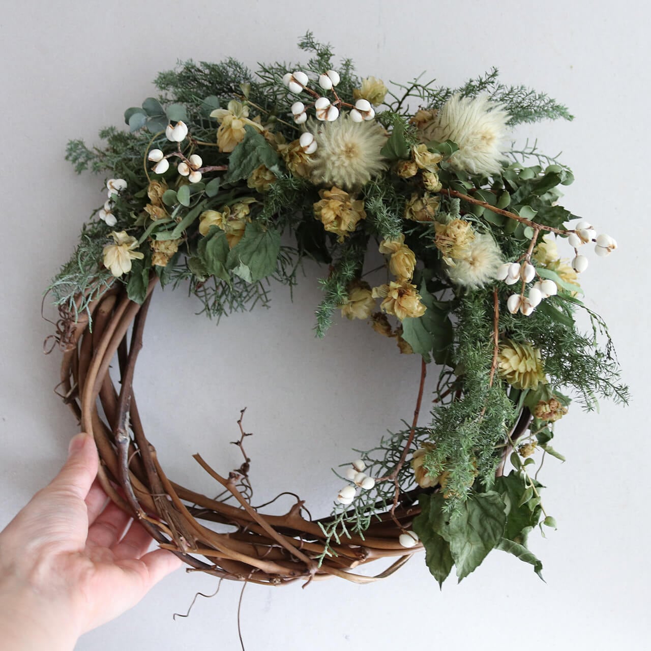 富良野 花七曜 | ドライフラワー リース スワッグ 焼菓子