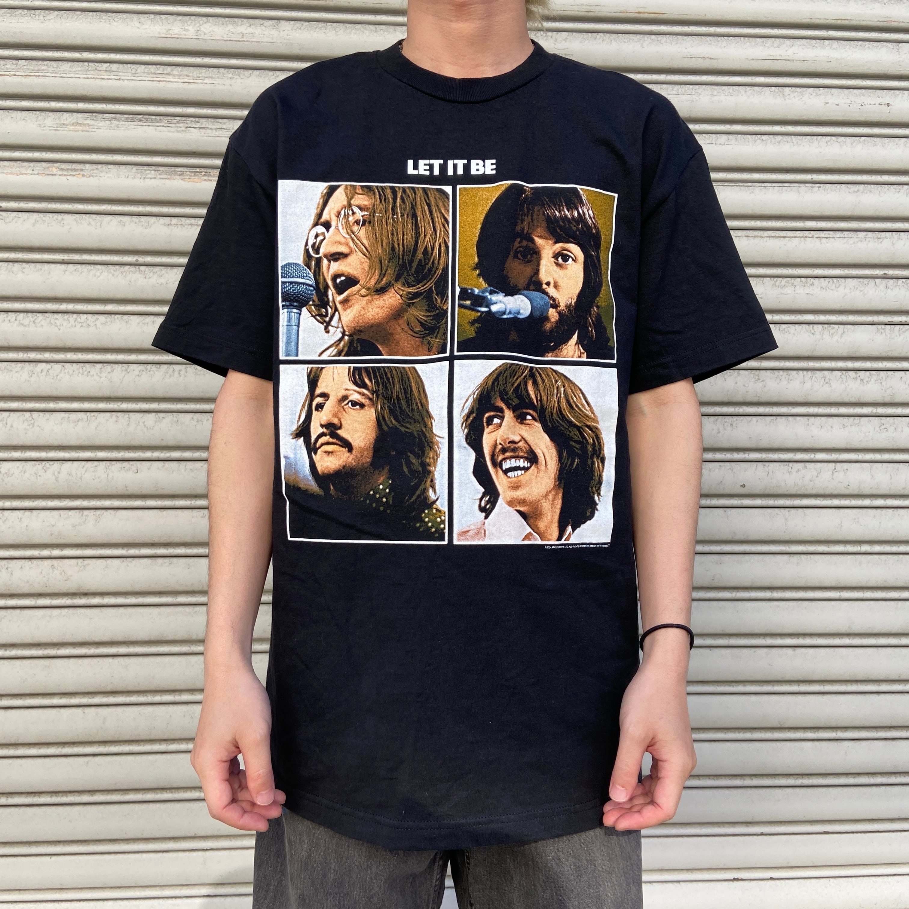 00s BEATLES レットイットビー プリントTシャツ バンt 黒 L 00s BEATLES レットイットビー プリントTシャツ バンt 黒 L