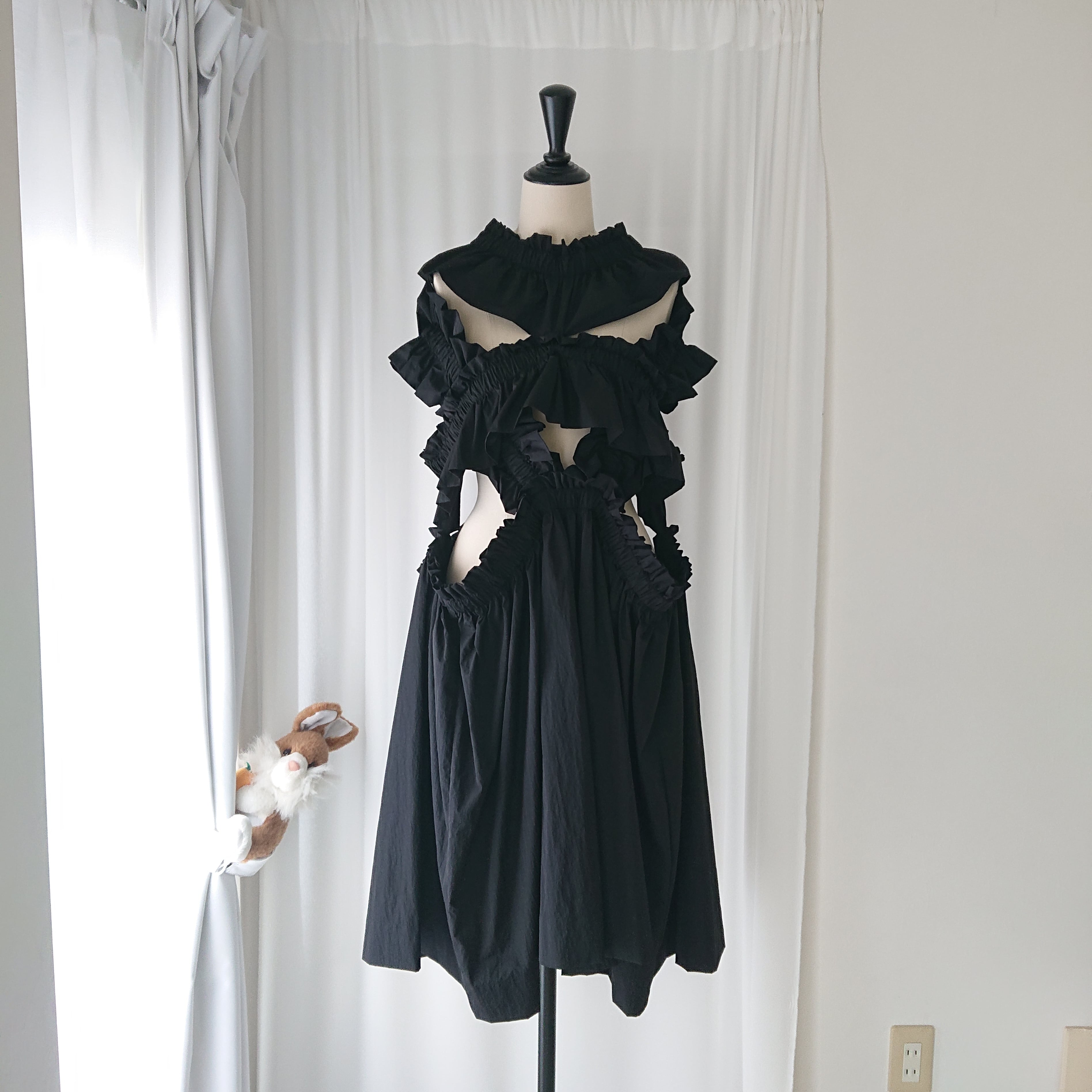 【HOUGA】kiki frill dress (black)