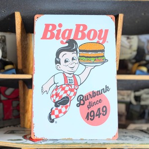 送料無料!ちょうどいいブリキ看板 【ビッグボーイ(Big Boy)】『 Burbank since 1949 』 METAL SIGN / メタルサイン / ブリキ看板 / サインボード / ビンテージ加工〚アメリカン雑貨 アメトイ〛