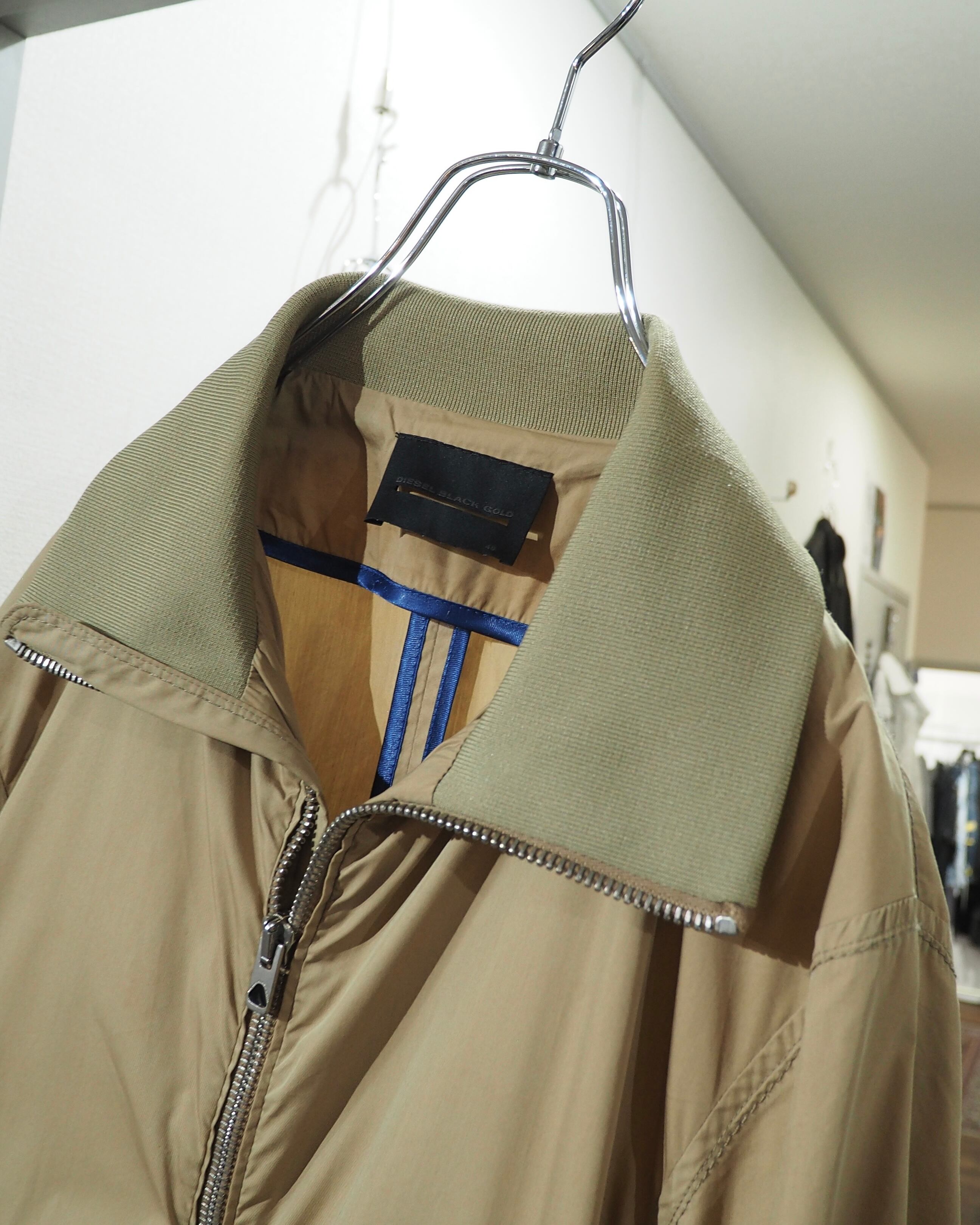 " DIESEL BLACK GOLD " Different materials Switching High neck Track jacket (Made in Italy)