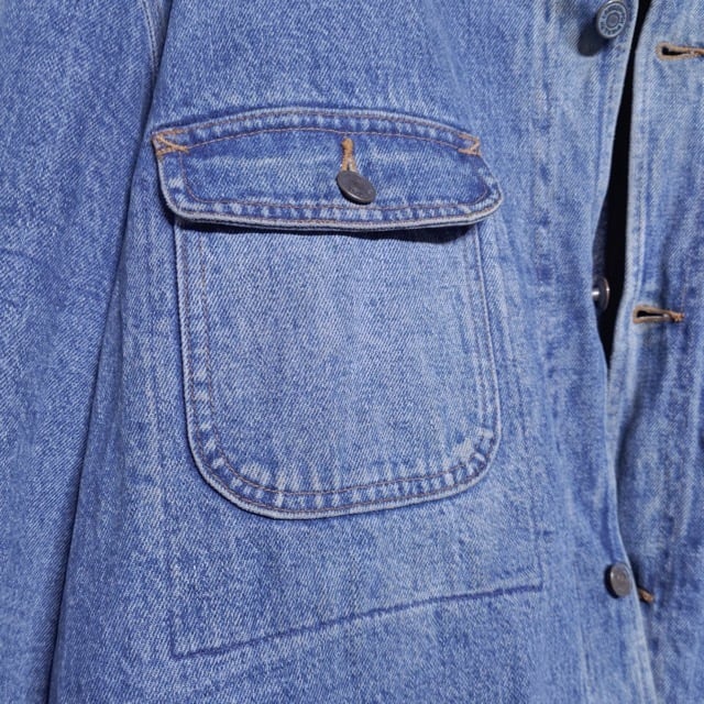 1990s Ralph Lauren Polo Country Blanket Lined Denim Chore Jacket