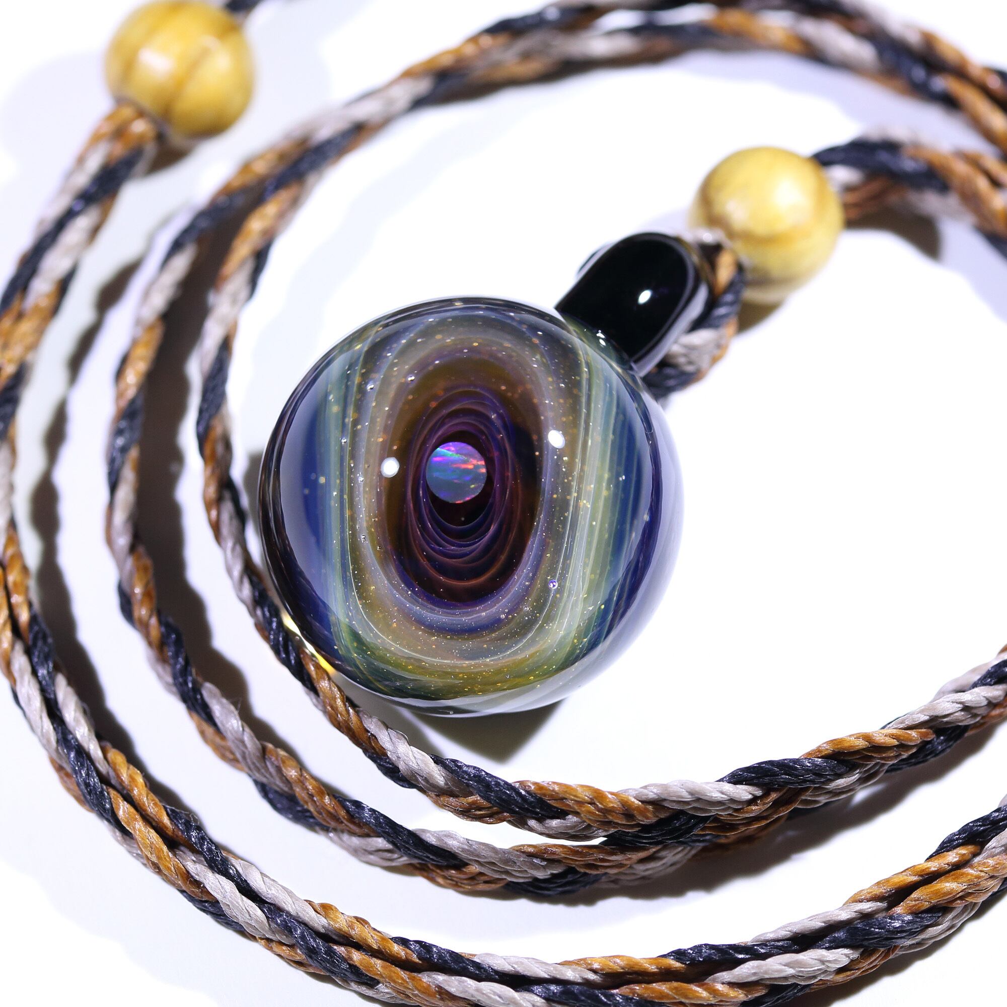 27mm Galaxy Glass Pendant 宇宙ガラスペンダント (螺旋状銀河） no