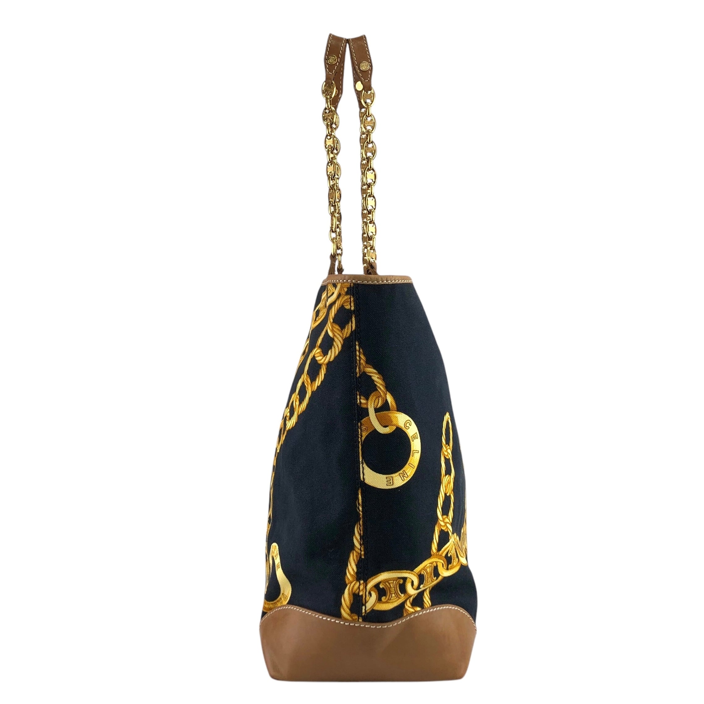 CELINE セリーヌ トートバッグ ブラック ブラゾン キャンバス レザー CELINE セリーヌ トートバッグ ブラック ブラゾン キャンバス レザー