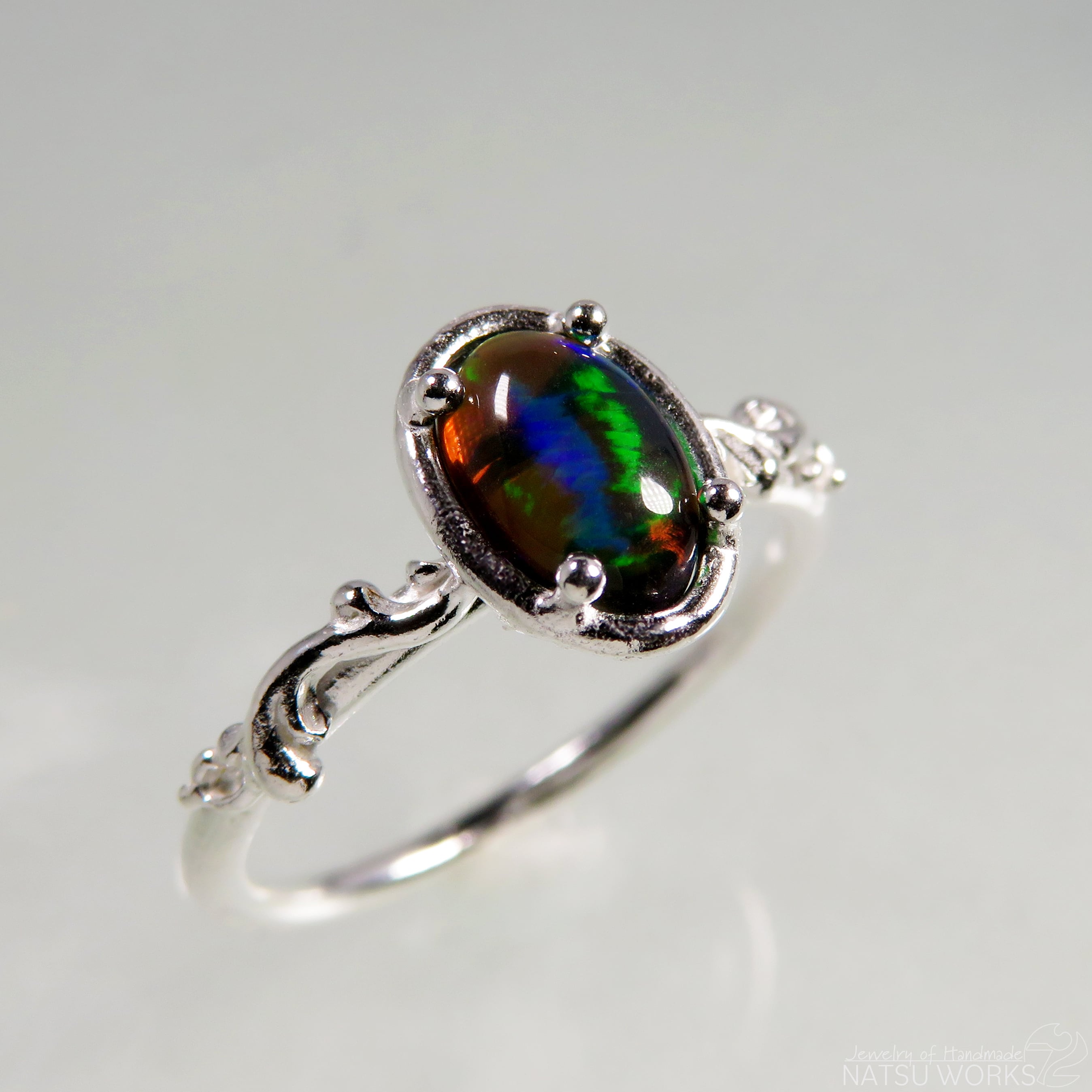 ブラックオパール リング / Ethiopian Black Opal Ring 2 ブラックオパール リング / Ethiopian Black Opal Ring 2