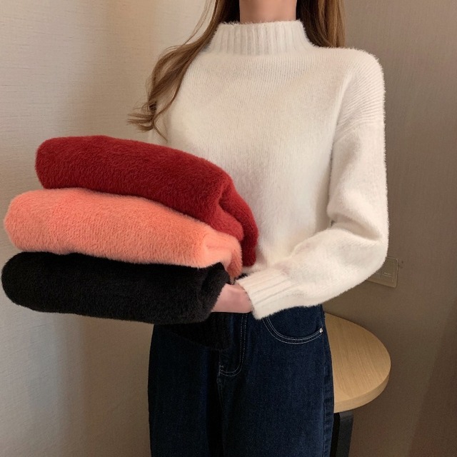 スプリングカラーベルベットセーター ルーズトップス ロング 春物 YY-ファッション62222836579