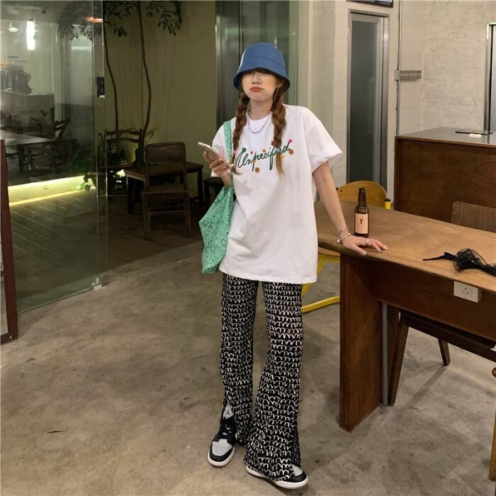 ハイウェストウェストパンツ ルーズサマーカジュアル 夏物 モンロー7144379517