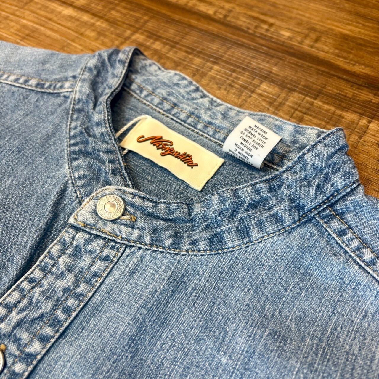 ナスングワム【Nasngwam】Indian motif Denim Shirt　Lサイズ - 4