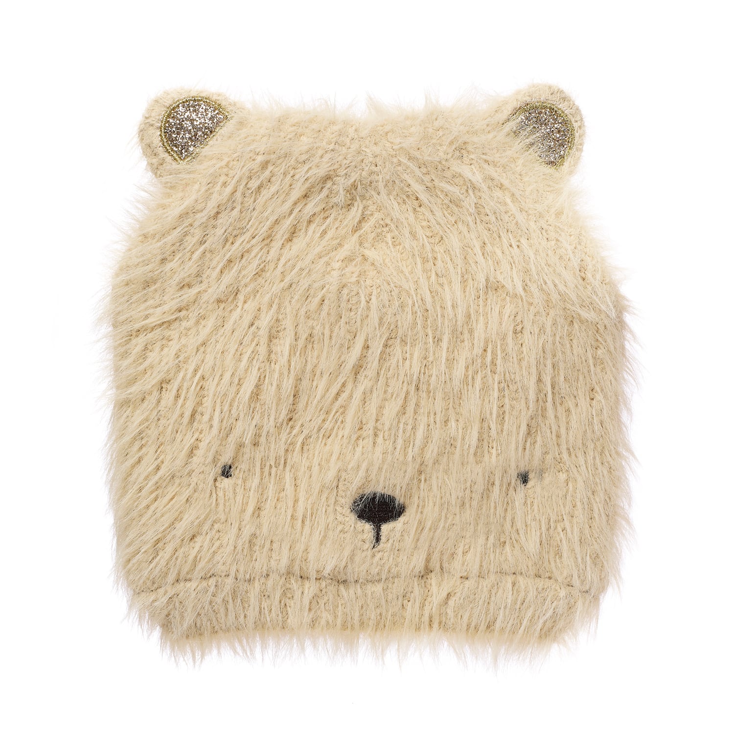 T2482B-1-Teddy Bear Fluffy Hat 3-6 Years-BROWN