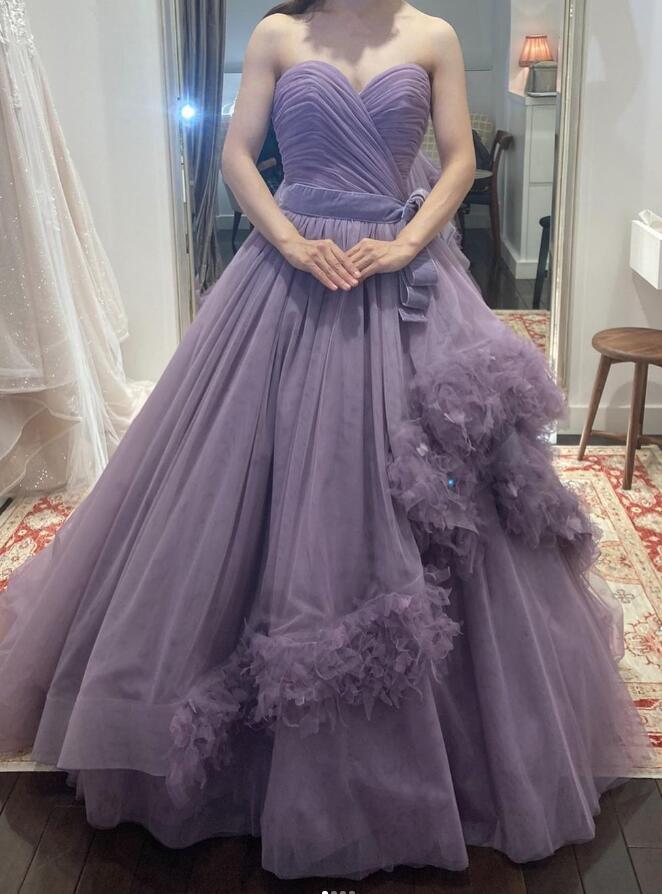 最終値下げ【MAISON POOL風】パープル チュールドレス カラードレス  