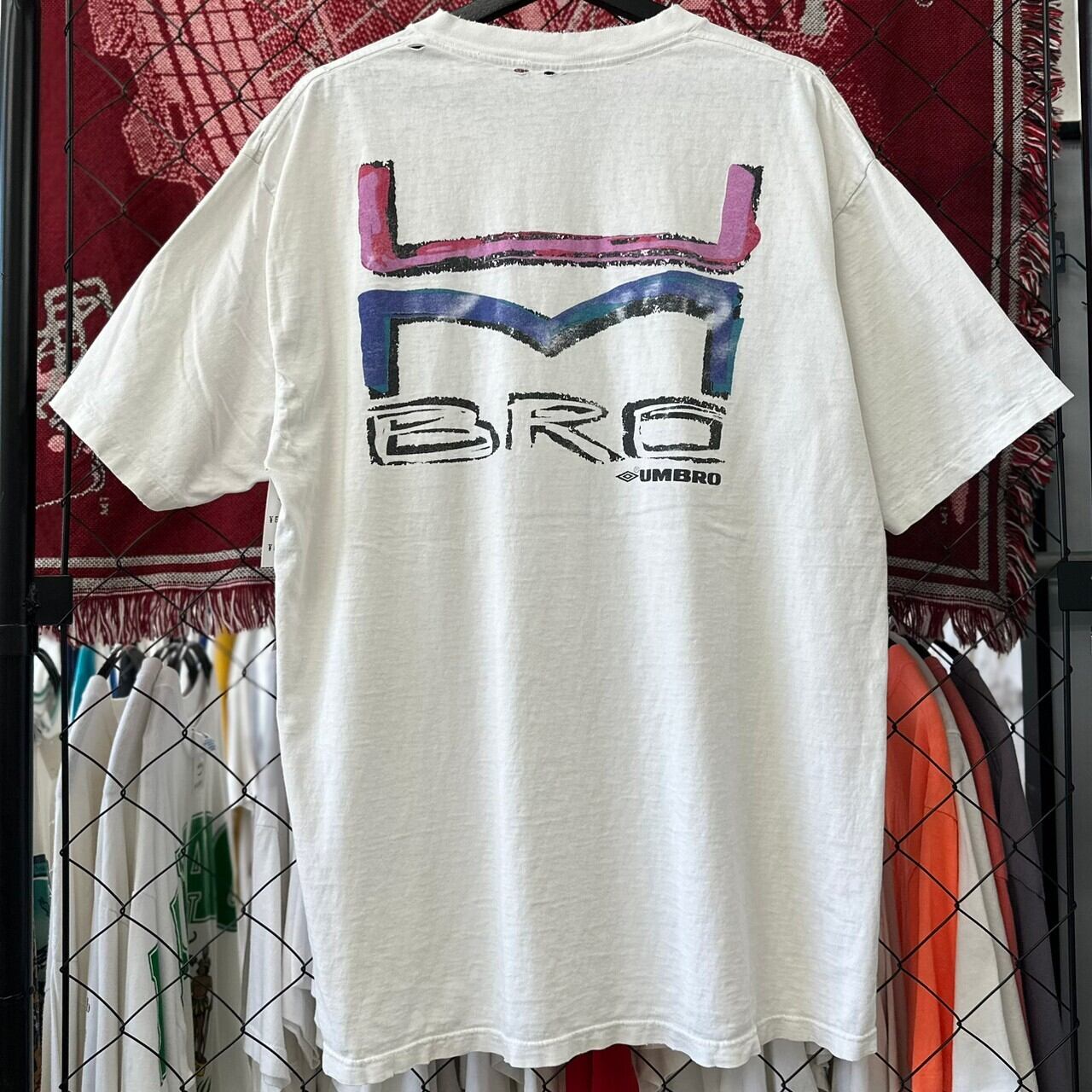 90s アンブロ 半袖Tシャツ USA製 袖シングルステッチ 両面プリント