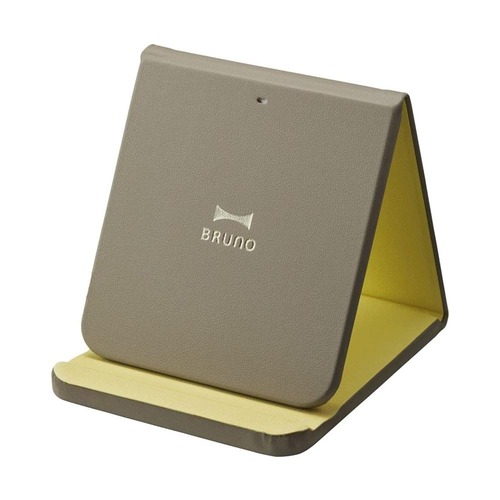BRUNO ブルーノ ワイヤレスチャージャー 折りたたみスタンド グレージュ×イエロー BDE048 / スマートフォン スマホ 充電