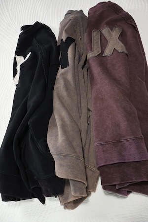 NEW!裏毛ビンテージ加工共生地ロゴ切り替えスウェット【12509-339-10】2025AW