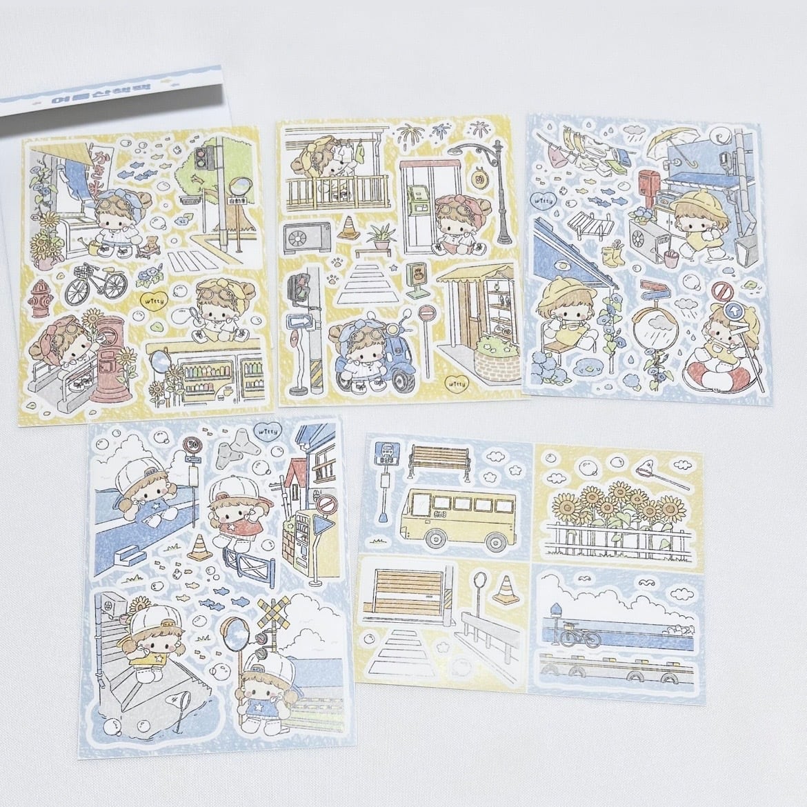 ランダムセット】韓国作家 xoxo euni 人物ステッカー10枚セット送料