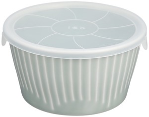 【新着特価】西海陶器(Saikaitoki) 波佐見焼 花ふわり レンジパック ノンラップ 保存容器 中鉢 蓋付き 13.5cm グレー 電子レンジ可 食洗器可 日本製 10147